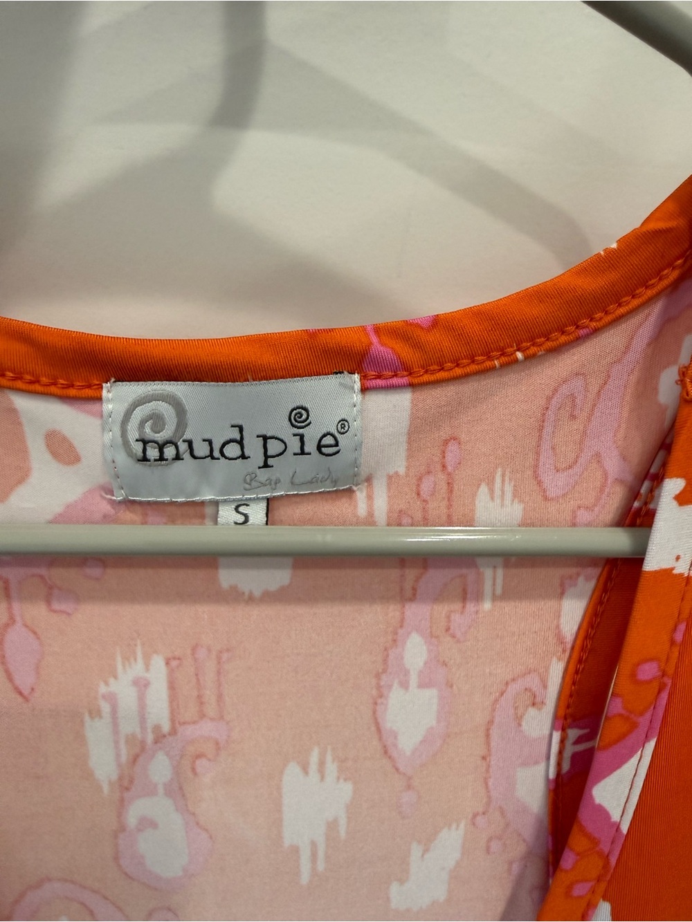 Mud Pie Orange Printed Sleeveless Dress size s - Picture 2 of 3